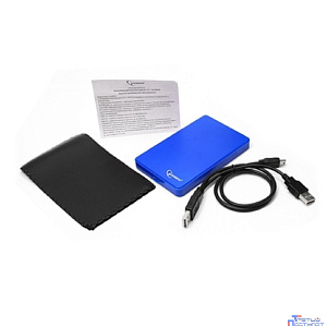 Gembird EE2-U2S-40P-B Внешний корпус 2.5" Gembird EE2-U2S-40P-B, синий, USB 2.0, SATA, пластик