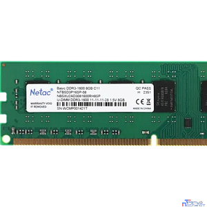 Память DIMM DDR3 8Gb PC12800 1600MHz CL11 Netac 1.5V (NTBSD3P16SP-08)