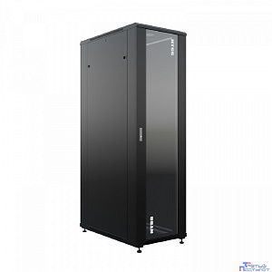 NTSS Шкаф напольный универсальный серверный NTSS R 47U 600х1000мм, 4 профиля 19, двери стекло и сплошная металл, боковые стенки съемные, регулируемые опоры, разобранный, черный RAL 9005 NTSS-R47U60100