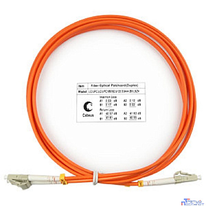 Cabeus FOP-62-LC-LC-2m Шнур оптический duplex LC-LC 62,5/125 mm 2м LSZH