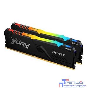 KingstonDDR4 16Gb 2x8Gb DDR4 PC25600 3200MHz Kingston Fury Beast RGB Black (KF432C16BB2AK2/16)
