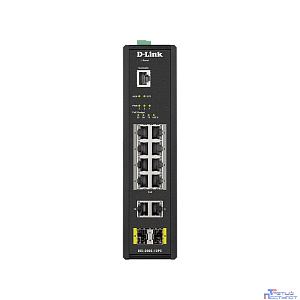 D-Link DIS-200G-12PS/A2A Промышленный управляемый коммутатор 2 уровня с 10 портами 10/100/1000Base-T и 2 портами 1000Base-X SFP (8 портов с поддержкой PoE 802.3af/802.3at (30 Вт), PoE-бюджет до 240Вт)