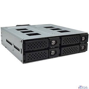 Procase G2-104-SATA3-BK {Hot-swap корзина 4 SATA3/SAS 12G,черный,с замком,hotswap mobie rack 2,5" HDD(1x5,25),4*SATA,2xFAN 40x15mm}