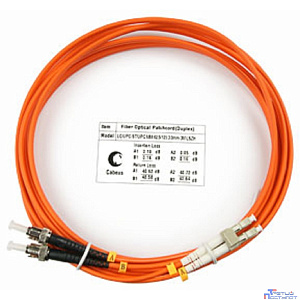 Cabeus FOP-62-LC-ST-3m Шнур оптический duplex LC-ST 62,5/125 mm 3м LSZH
