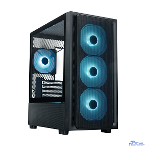 XASTRA Корпус  A411M 4ARGB-FC Black mATX/Mesh /ScrewlessTG+mesh panel/ 4x120mm ARGB PWM FC fans/ A411M-4FC12A