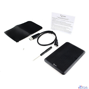 Gembird EE2-U3S-60 Внешний корпус 2.5" чёрный, USB 3.0, SATA, до 2 Тб, нержавеющая сталь