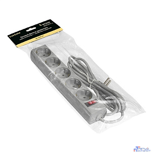 Exegate EX221189RUS Сетевой фильтр Exegate SP-5-5G (5 розеток, 5м, евровилка, серый)