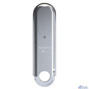 Maxvi USB Drive 16GB P2 silver, монолит с колпачком, ABS пластик, USB 2.0