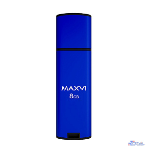 Maxvi USB Drive 8GB MP2 blue, монолит с колпачком, ABS пластик + металл, USB 2.0 FD8GBUSB20C10MP2