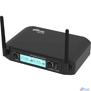 RITMIX RWM-222 Black {2 микрофона: 66 МГц - 74 Мгц, 87.5 МГц - 92 МГц; раб. част.: 40 Гц - 18 000 Гц;чувств.: -105 дБ +/-3 дБ}