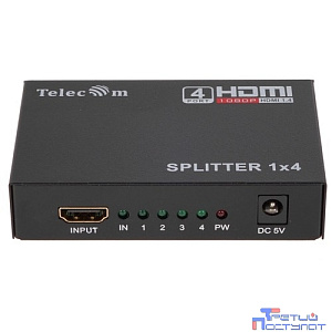 Telecom TTS5020 Разветвитель HDMI 1=>4 , каскадируемый , 1.4v+3D Telecom <TTS5020>