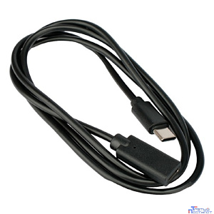 Cablexpert Кабель-удлинитель USB2.0 Type-C(М)/Type-C(F), 3А, 60Вт, PD/QC3.0, медь, Pro, 1м, черн,пак (CCP-USB2-CMCF-1M)