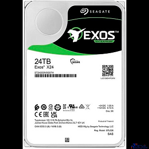 24TB Seagate Exos X24 (ST24000NM007H) {SAS 12Gb/s, 7200 rpm, 512mb buffer, 3.5"}