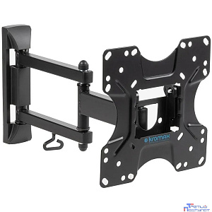 Kromax OPTIMA-214 black {20"-43", max 30 кг, настенный, 4 ст. свободы, наклон +2° -15°, поворот ±90°, от стены 70-410 мм, max VESA 200x200 мм}