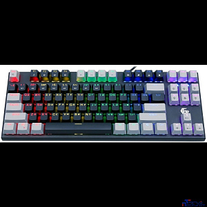 Проводная механ.клавиатура Gembird, 87кл, Rainbow, коричн.свитчи, 1.8м, черная (KB-G600-1)