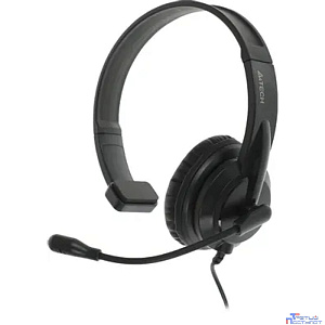 Наушники с микрофоном A4Tech HU-11 черный 2м накладные USB оголовье (HU-11/USB/BLACK)