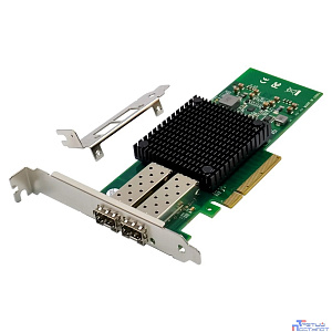 ORIENT XWT-INT520PE8 2SFP+, Сетевая карта PCI-Ex8 v2.0 2xSFP+ 10Gbps Server NIC, Intel 82599ES chipset, 10/1 Гбит/с, 2 планки крепления в комплекте (33298)