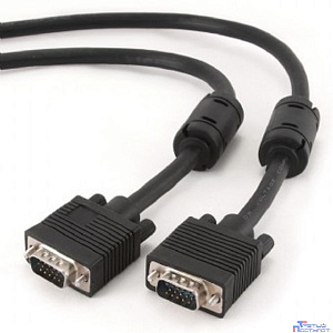 Gembird/Cablexpert CC-PPVGA-10m, Кабель VGA Premium ,  15M/15M, 10м, серый, тройной экран, феррит.кольца