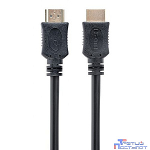 Кабель HDMI Cablexpert 19M/19M, v2.0, серия Light, позол.контакты, экран, 20м, черный, пакет (CC-HDMI4L-20M)