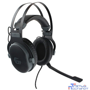 Gembird MHS-G700U, черн, мембрана 53мм, метал корпус, рег громкости, каб ткан 2.5м