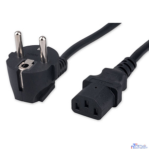Гарнизон Кабель питания Schuko-C13, 3x0.75мм2, 10A, CCA, с заземлением, 1.8м, черный, пакет (GPC-186-0.75-1.8M)