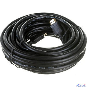 Кабель HDMI Cablexpert CC-HDMI4L-10M, 19M/19M, v2.0, серия Light, позол.контакты, экран, 10м, черный, пакет