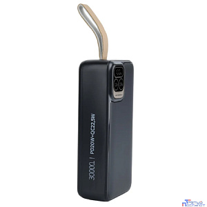 Perfeo Powerbank Atomic Age 30000 mAh/LED дисплей/PD + QC 3.0/Type-C/2 USB/Выход: 5A, max 22.5WBlack (PF_E1478)
