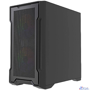 Powercase Корпус Mistral Micro X3B ARGB, Tempered Glass, 3x 120mm ARGB PWM Fan, чёрный, mATX  (CMMXB-A3)