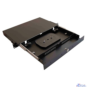 Cabeus ODF-19-2FP-16SC-K-BK-T Кросс оптический стоечный выдвижной,  с замком, 19, до 16 портов SC(DLC), кассета - 1шт., черный