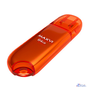 Maxvi USB Drive 64GB P1 orange, монолит с колпачком, ABS пластик, USB 2.0