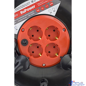 Perfeo удлинитель на катушке без заземления "RU POWER",PF_B4677 (20м 4гн с т/з 16А ПВС 3х1,5 IP44 (РБК16))