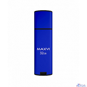 Maxvi USB Drive 32GB MP2 blue, монолит с колпачком, ABS пластик + металл, USB 2.0