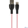 PERFEO Кабель USB A вилка - Lightning вилка, 2.4A, розовый, силикон, длина 1 м., SILICON (I4336)