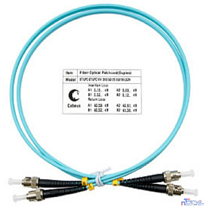 Cabeus FOP-50-ST-ST-1m Шнур оптический duplex ST-ST 50/125 mm OM3 1м LSZH