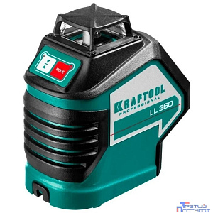 KRAFTOOL LL360 #3 нивелир лазерный, 2х360° , 20м/70м,  IP54, точн. +/-0,2 мм/м, штатив, в коробке (34645-3)