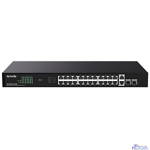 TENDA TEG1128P-24-410W Коммутатор в стойку 26GE+2SFP Ethernet Switch With 24-Port PoE (PoE бюджет 370W)