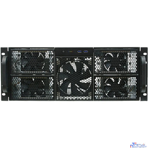 Procase RE411-D0H16-FE-65 Корпус 4U server case,0x5.25+16HDD,черный,без блока питания,глубина 650мм,MB EATX 12"x13", панель вентиляторов 3*120x25 PWM [RE411-D0H16-FE-65]