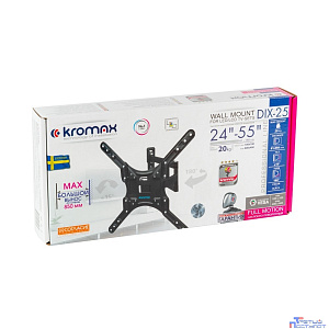 Kromax DIX-25 черный 24"-55" макс.20кг настенный поворотно-выдвижной и наклонный