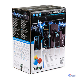 Dialog Progressive AP-222B BLACK - акустические колонки 2.1, 30W+2*10W RMS, Bluetooth, USB+SD reader