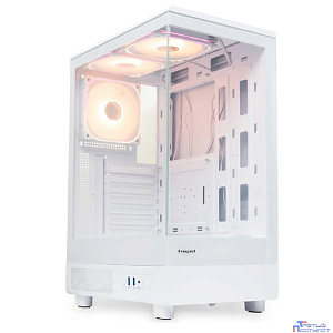 Case HSPD F510, Panoramic Mid Tower, White, TG, 0.5 SPCC, 3x120mm ARGB (FNW010) ATX, mATX, mITX 180/280/160mm 1x2.5", 1x3.5", 7xPCI 2xUSB-A 3.0 356x218x467mm