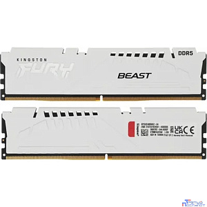 Kingston 64GB 5200MT/s DDR5 CL40 DIMM (Kit of 2) FURY Beast White XMP KF552C40BWK2-64