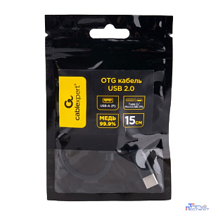 Cablexpert Кабель-переходник USB2.0 OTG Type-C(M)+MicroUSB(M)/AF, алюминий+нейлон оплетка, 0.15м (A-OTG-CMAF2-2in1)