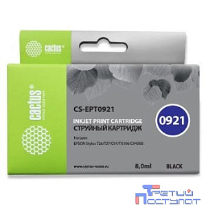 Cactus EPT0921 Картридж  для  Stylus C91/CX4300/TX106/TX117, черный (8мл)