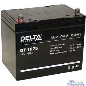 Delta DT 1275 (75 А\ч, 12В) свинцово- кислотный аккумулятор
