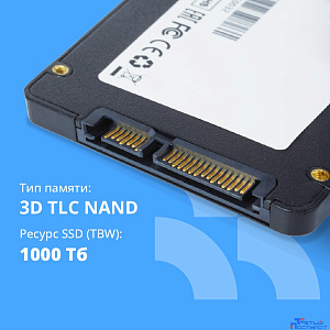 CBR SSD-002TB-2.5-LT22, Внутренний SSD-накопитель, серия "Lite", 2TB, 2048 GB, 2.5", SATA III 6 Gbit/s, SM2259XT, 3D TLC NAND, R/W speed up to 550/520 MB/s, TBW (TB) 1000