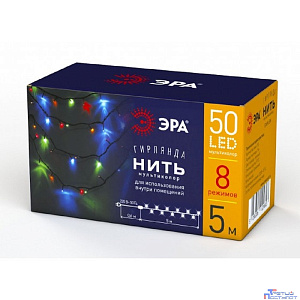ЭРА Б0041892 ENIN-5M Гирлянда LED Нить 5 м мультиколор 8 режимов, 220V, IP20