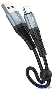 HOCO HC-10567 X38/ USB кабель Type-C/ 1m/ 2.4A/ Нейлон/ Black