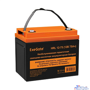 Exegate EX285653RUS Аккумуляторная батарея ExeGate HRL 12-75 (12V 75Ah, под болт М6)