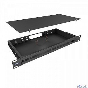NTSS Кросс NTSS оптический 19'' укомплектованный 1U, 32 порта SC/UPC, 62.5/125 мкм (сплошная панель, сплайс-кассета, пигтейлы, КДЗС, адаптеры) черный RAL 9005 NTSS-RFOB-1U-32-SC/U-62.5-SP1.5G0AY-BL