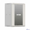 NTSS Шкаф настенный телекоммуникационный NTSS W 18U 600х450х964мм, 2 профиля 19, дверь стеклянная, боковые стенки съемные, задняя стенка, разобранный, серый RAL 7035 NTSS-W18U6045GS